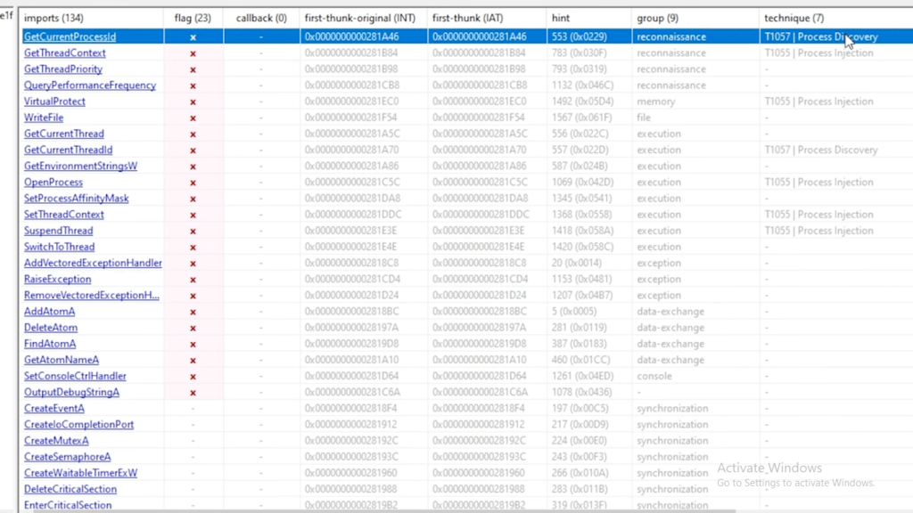 PEStudio interface showing AsyncRAT malware string analysis for identifying malicious behaviours and threats.