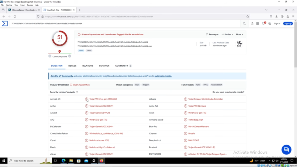 VirusTotal interface showcasing threat analysis of files and URLs for improved cybersecurity.